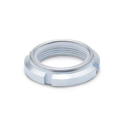 Otto Ganter Slotted Locknut Self Locking with Polyamide Insert, GN 1804.1